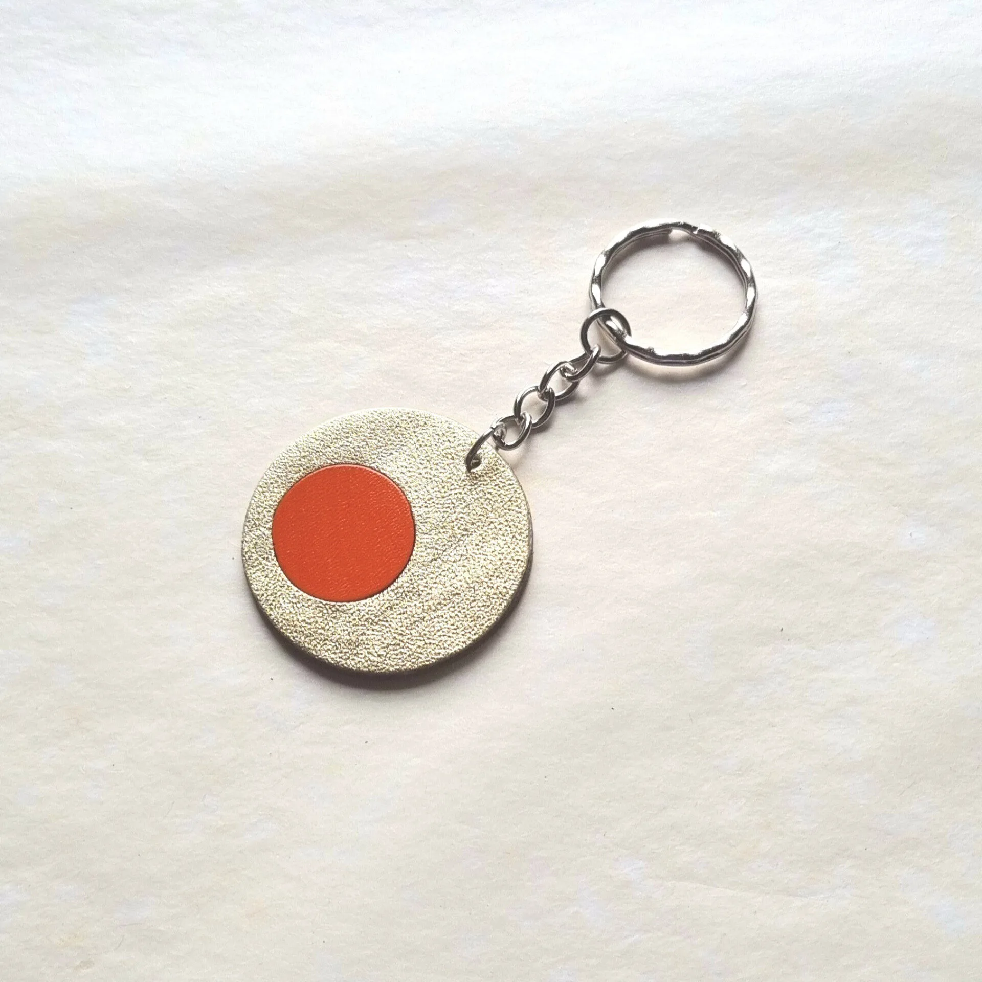 Gold and Orange Keyring