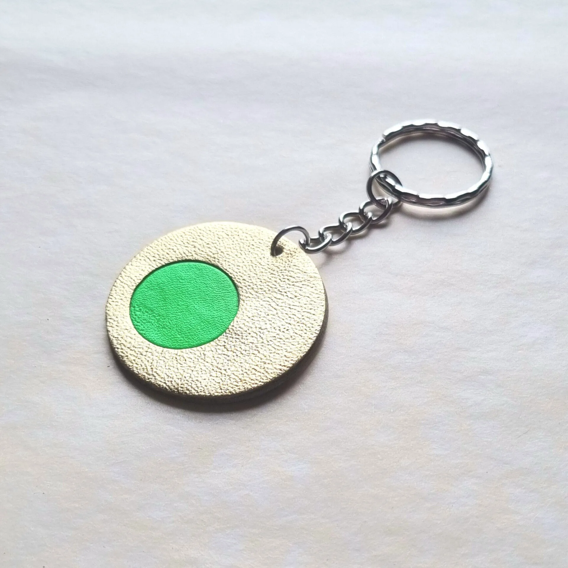 Gold and Green Keyring