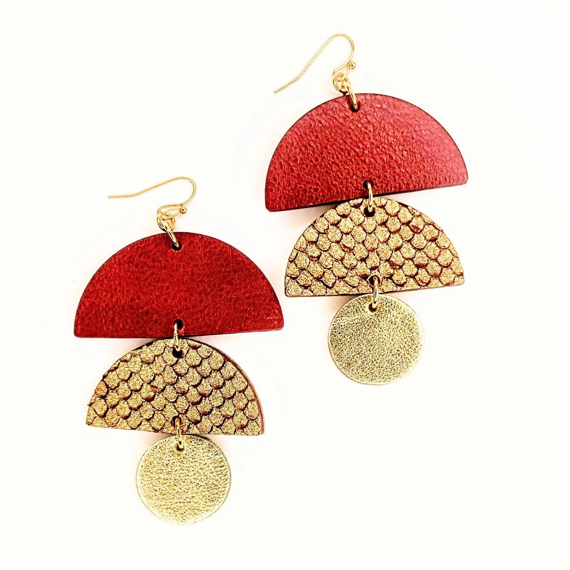 Red and Gold Jumbo Earrings